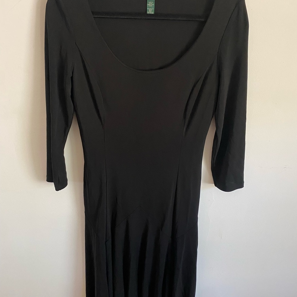 Lauren Ralph Lauren Black Long Sleeve Dress Corporate Goth‎ Emo